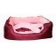 Лежак "Deni" пухлый с подушкой, для животных, мех/нейлон, бордово-розовый
