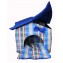 Мягкий домик "Будка" для животных, подушка, СЪЕМНАЯ КРЫША, голубой, бязь/оксфорд