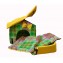 Домик с площадкой для животных, подушки, съемная крыша, цветная клетка, бязь/оксфорд