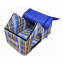 Домик с двойной крышей, для животных, подушка, бязь/оксфорд, сине-бежевый, 75*40*46 см